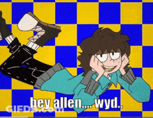 Boy Laying On Floor Saying Hey Allen WYD GIF
