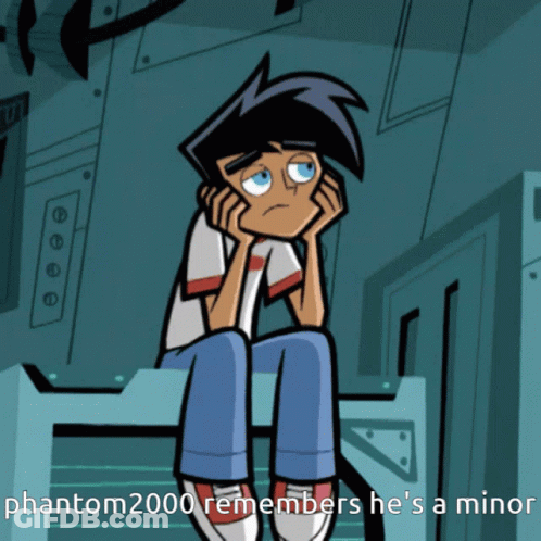 Boy On Bench Saying Phantom2000 Remembers He's A Minor GIF