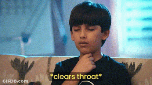 Boy On Couch Eyes Closed Clears Throat Sign GIF