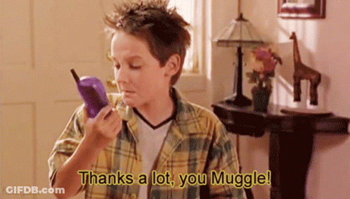 Boy Plaid Shirt Purple Phone Thanks A Lot You Muggle GIF