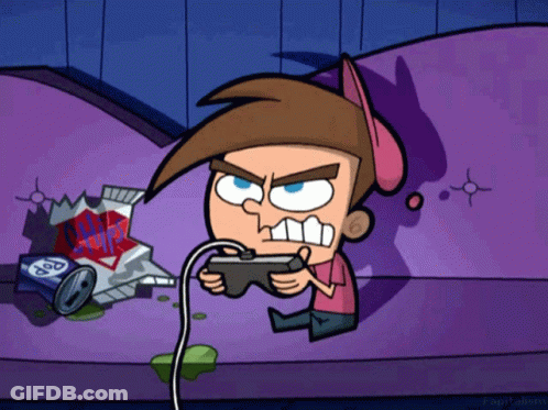 Boy Playing Video Game With Soda GIF