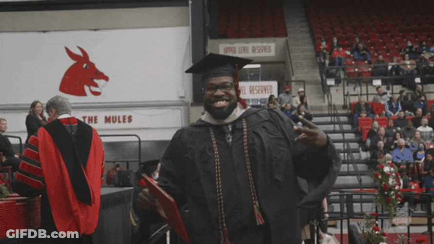 Boy Pose Peace Sign Graduates Senior Year GIF