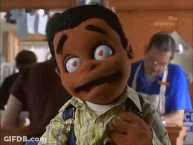 Boy Puppet Racing Heart Amor GIF