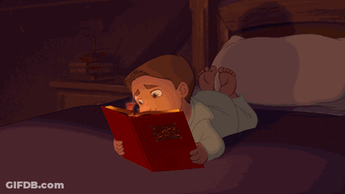 Boy Reading Bible On Bed GIF