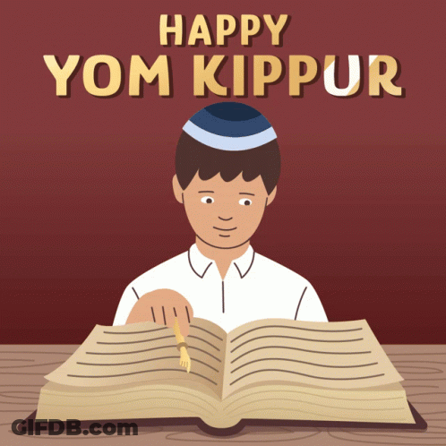 Boy Reading Book Happy Yom Kippur GIF