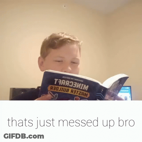 Boy Reading Book Saying Thats Just Messed Up Bro GIF