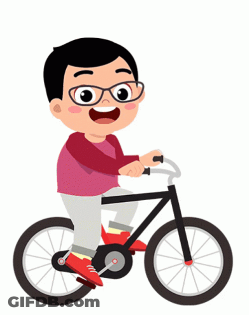 Boy Riding Bicycle Toy Cartoon GIF