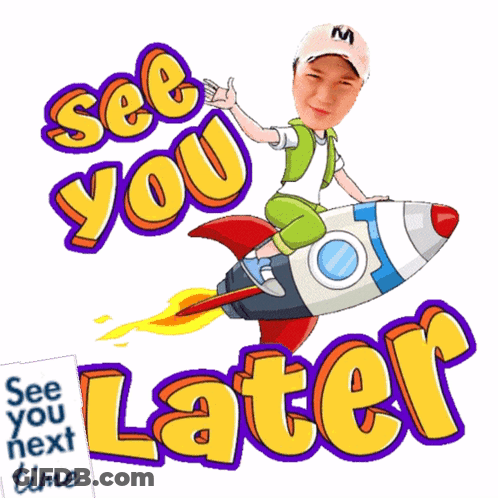 Boy Riding Rocket Saying See You Later GIF