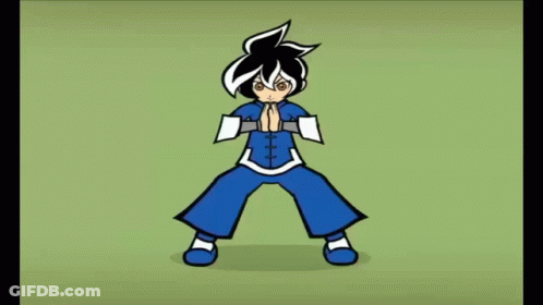 Boy Running In Blue And White Outfit GIF