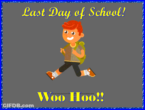 Boy Running With Last Day Of School Woo Hoo GIF