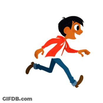 Boy Running With OMW Behind Him GIF