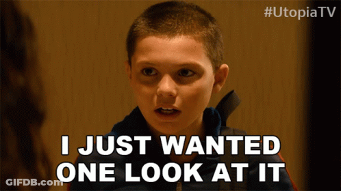 Boy Saying I Just Wanted One Look At It In Front Of Woman GIF