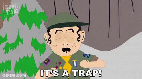 Boy Scout Says It's A Trap GIF