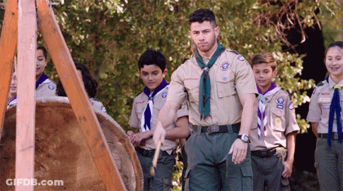 Boy Scouts In Line With Number 20 Uniform GIF