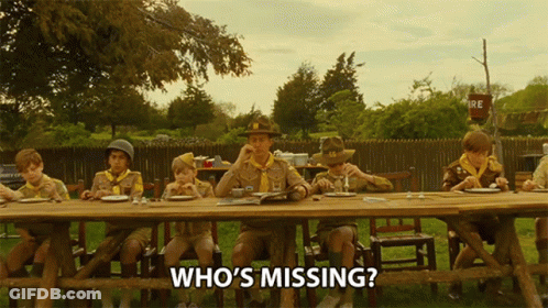 Boy Scouts Sitting At Table Who's Missing GIF