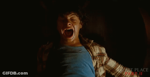 Boy Screaming Dark Room Quiet Place Part II GIF