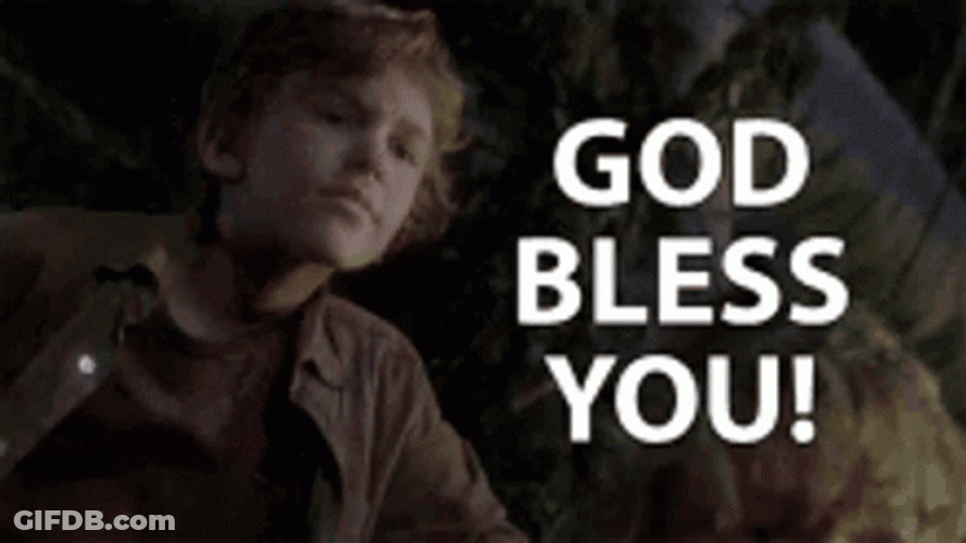 Boy Shouting God Bless You GIF