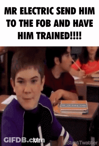 Boy Sitting At Desk Mr Electric Send Him To The Fob GIF
