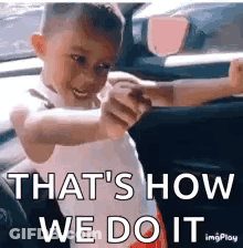 Boy Sitting In Car Pointing GIF