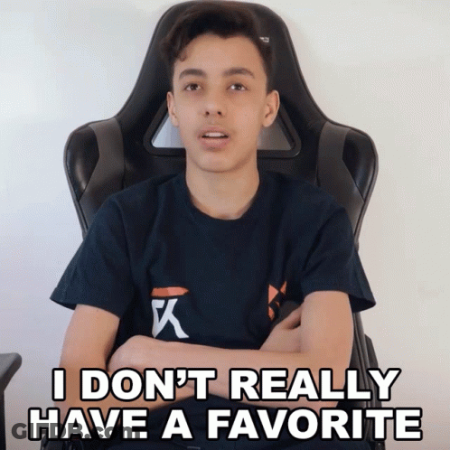 Boy Sitting In Chair Saying I Don't Have Favorite GIF