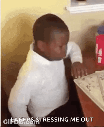 Boy Sitting With Eyes Closed Lakers Stressing Me Out GIF