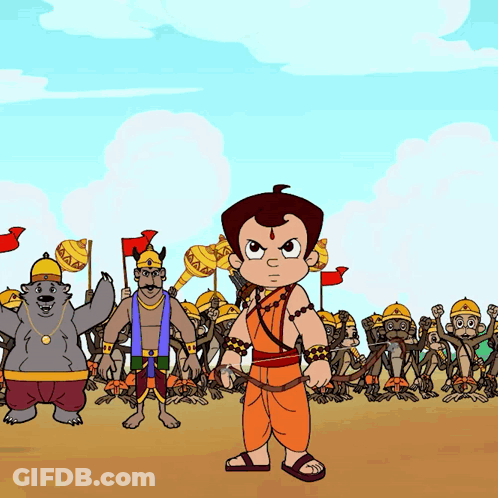 Boy Standing In Front Of Group Of Monkeys GIF