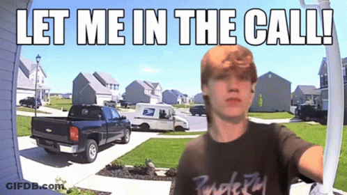 Boy Standing In Front Of Mail Truck Saying Let Me In The Cali GIF