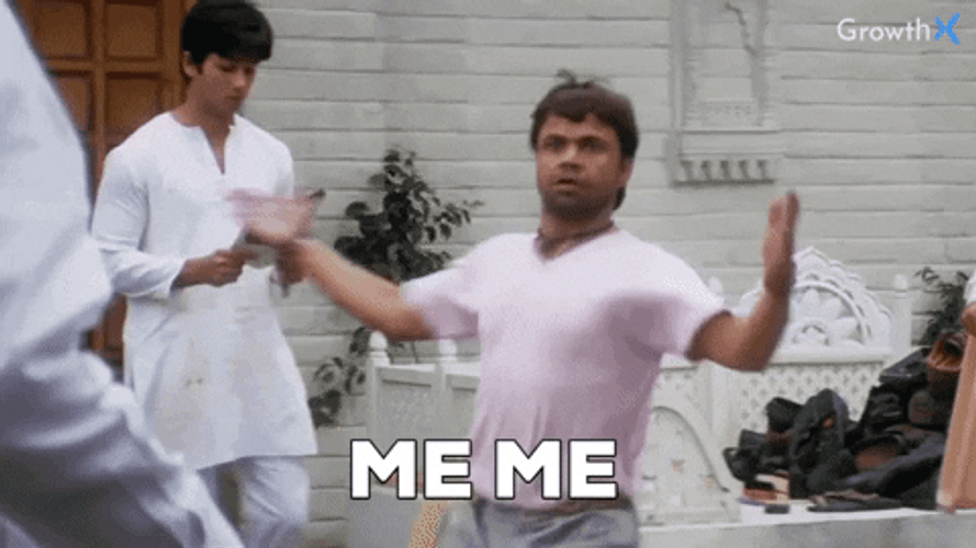 Boy Tapping Chest Raise Hand GIF