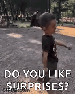 Boy Walking Dirt Road Do You Like Surprises GIF