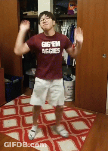 Boy Wearing Gig Em Aggies Shirt Dancing GIF
