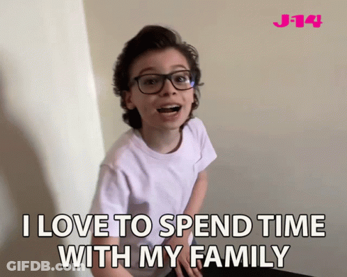 Boy Wearing Glasses Saying I Love Family GIF