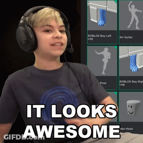 Boy Wearing Headphones Saying It Looks Awesome GIF