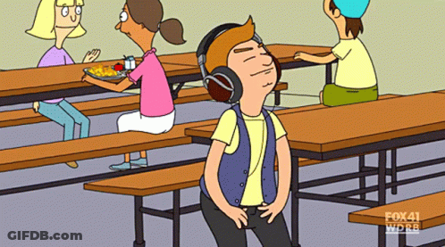 Boy Wearing Headphones With Fox 41 WDRB Logo GIF