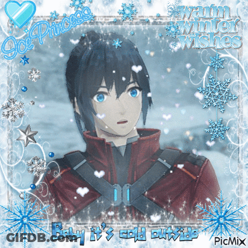 Boy With Baby It's Cold Outside Text GIF