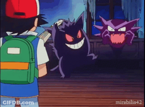 Boy With Backpack Next To Purple Monster Mirabilis42 GIF
