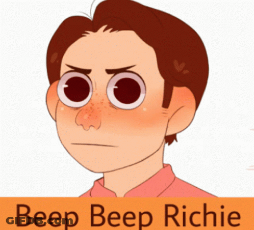 Boy With Big Eyes Saying Beep Beep Richie GIF