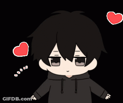 Boy With Black Hair And Black Hoodie GIF