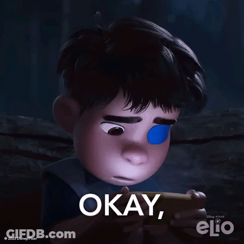 Boy With Blue Eye Holding Cell Phone Saying I Love You GIF