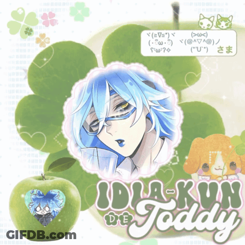 Boy With Blue Hair And Idia-Kun De Today GIF