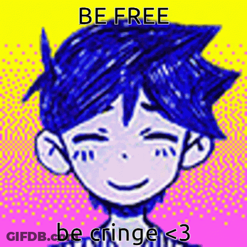 Boy With Blue Hair Be Free Be Cringe GIF