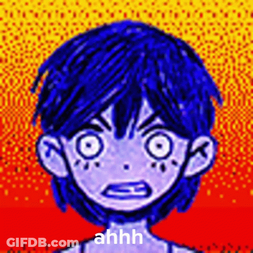 Boy With Blue Hair Saying Ahhh GIF