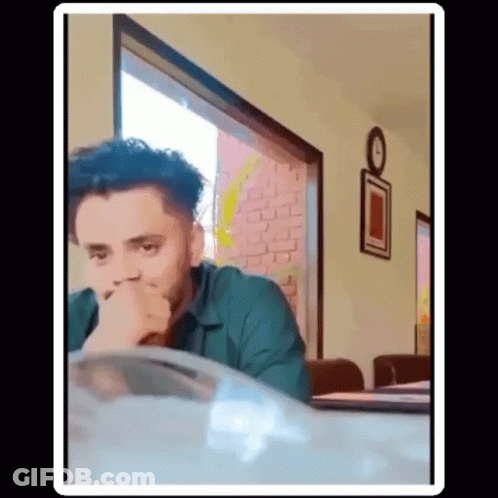 Boy With Blue Hair Saying Goodnight GIF