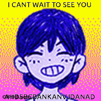 Boy With Blue Hair Saying I Can't Wait To See You GIF
