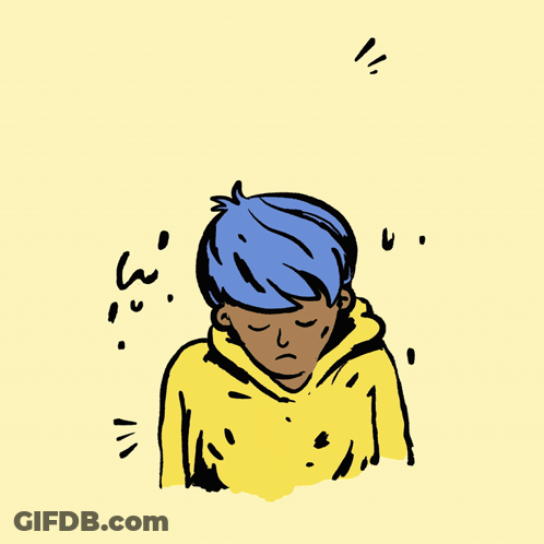 Boy With Blue Hair Saying It's Safe To Cry With Us GIF