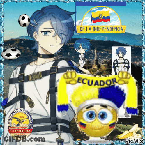 Boy With Blue Hair Sign De La Independencia GIF
