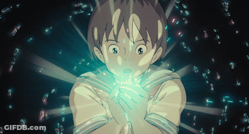 Boy With Blue Light Coming Out Of Chest GIF
