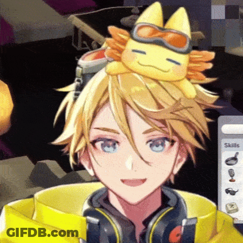 Boy With Cat On Head Yellow Jacket Headphones GIF