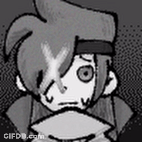 Boy With Fan In Mouth Drawing GIF