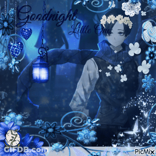 Boy With Flowers And Goodnight Little One GIF