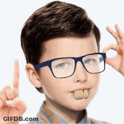 Boy With Glasses And Fake Teeth Giving Ok GIF